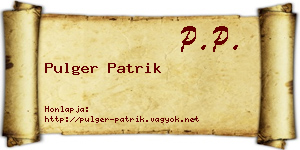 Pulger Patrik névjegykártya